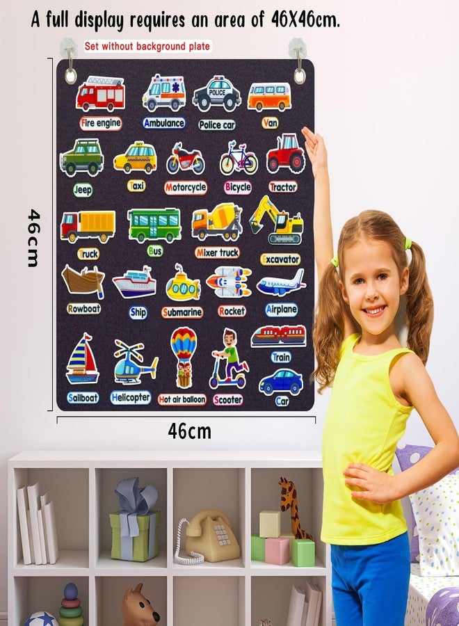 PENGFULL Felt Transportation Vehicles Learning Pieces,48 Felt Flannel Board Pieces,Air Land Sea Airplane Learning for Toddlers for Kindergarten,Preschool,Toddlers - Image 4